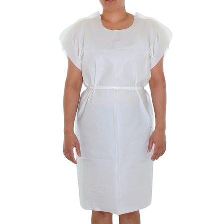 Dealmed Exam Gown 3 Ply T/P/T Universal, White, 50/Cs, 50PK 784081